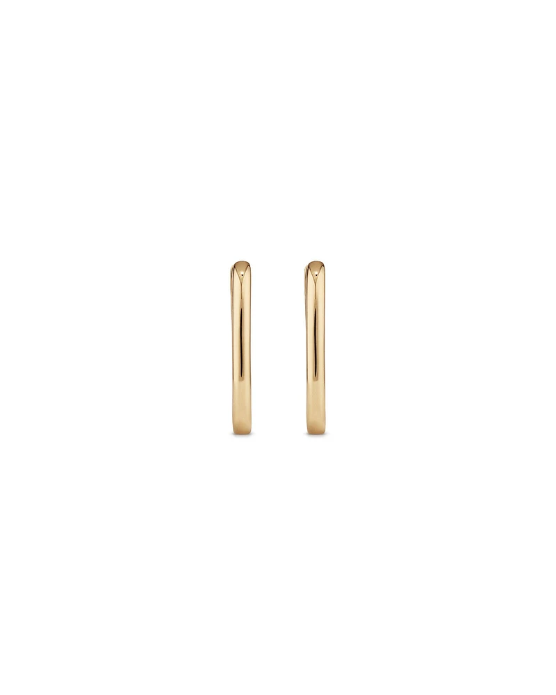 Huggie Paperclip Earrings in 10kt Yellow Gold