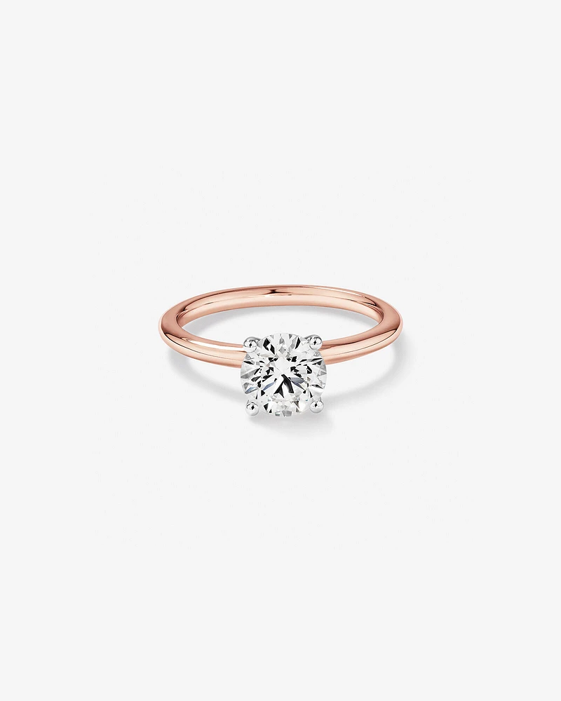 Carat TW Round Brilliant Laboratory-Grown Diamond Solitaire Engagement Ring in 14kt Gold
