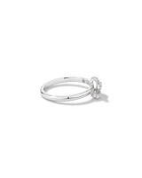 Cubic Zirconia Knot Split Band Ring in Sterling Silver