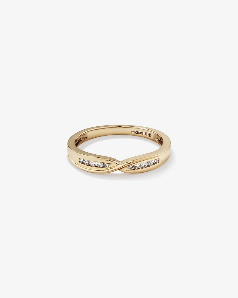 Wedding Ring with Diamonds in 14kt Yellow Gold