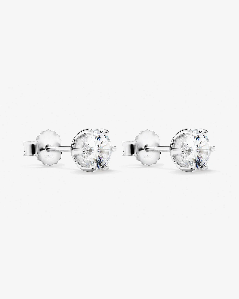 Stud Earrings with Cubic Zirconia in Sterling Silver