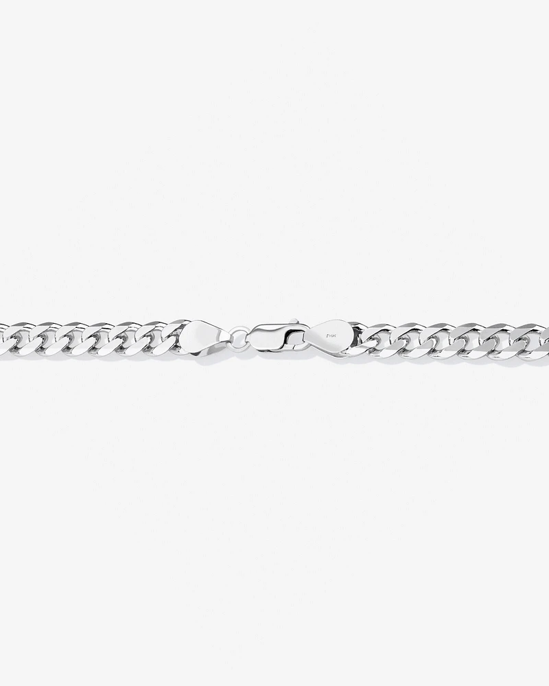 55cm (22") 7.2mm Width Curb Chain in Sterling Silver