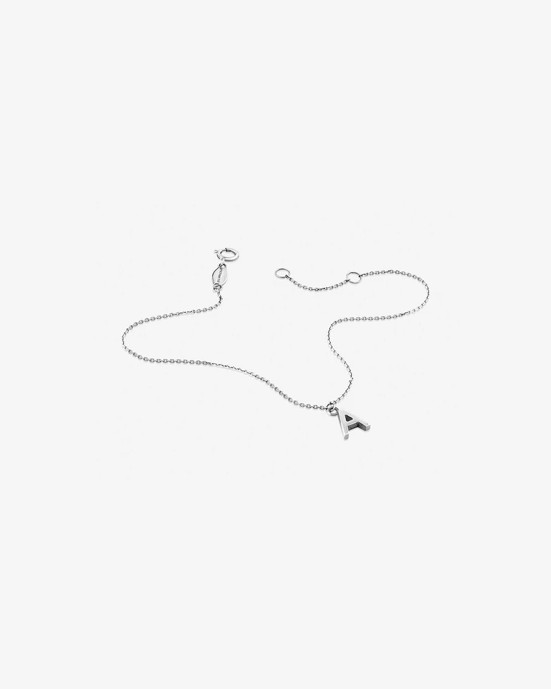 Bracelet à initiale « D » en argent