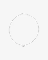 Round Brilliant Cut Cubic Zirconia Cable Chain Necklace in Sterling Silver