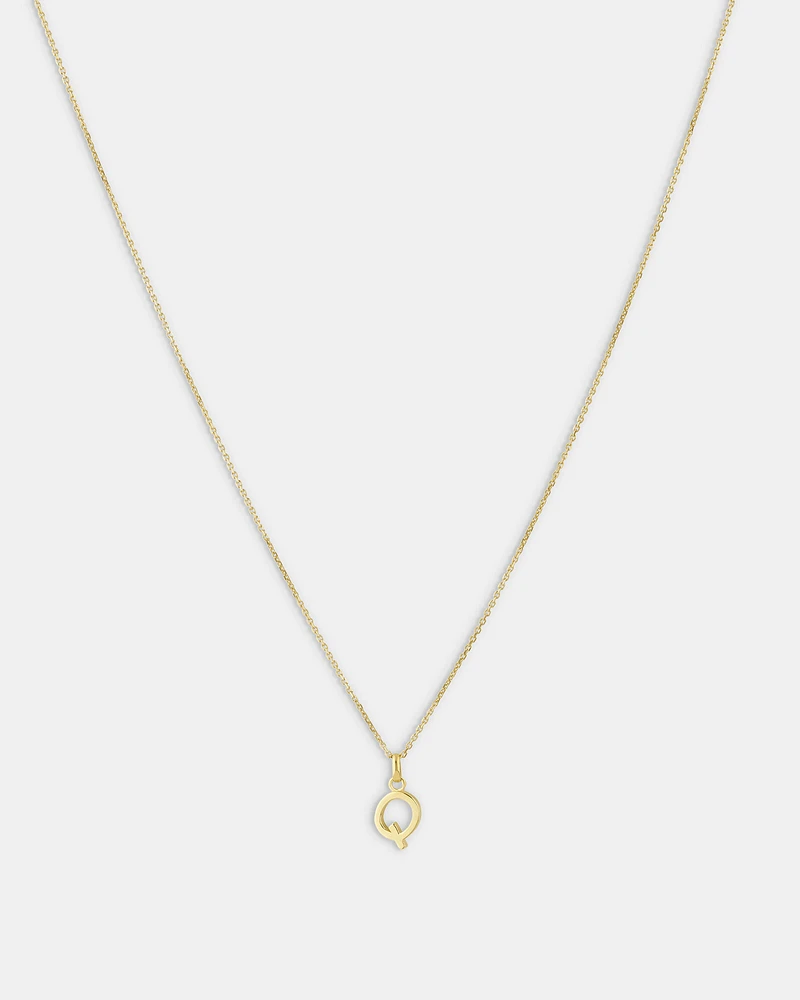 "H" Initial Pendant with Chain in 10kt Yellow Gold
