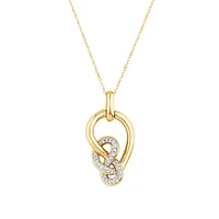 Knots Pendant with Carat TW of Diamonds in 10kt Yellow Gold