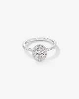 1.78 Carat TW Oval Laboratory-Grown Diamond Halo Engagement Ring in 14kt White Gold