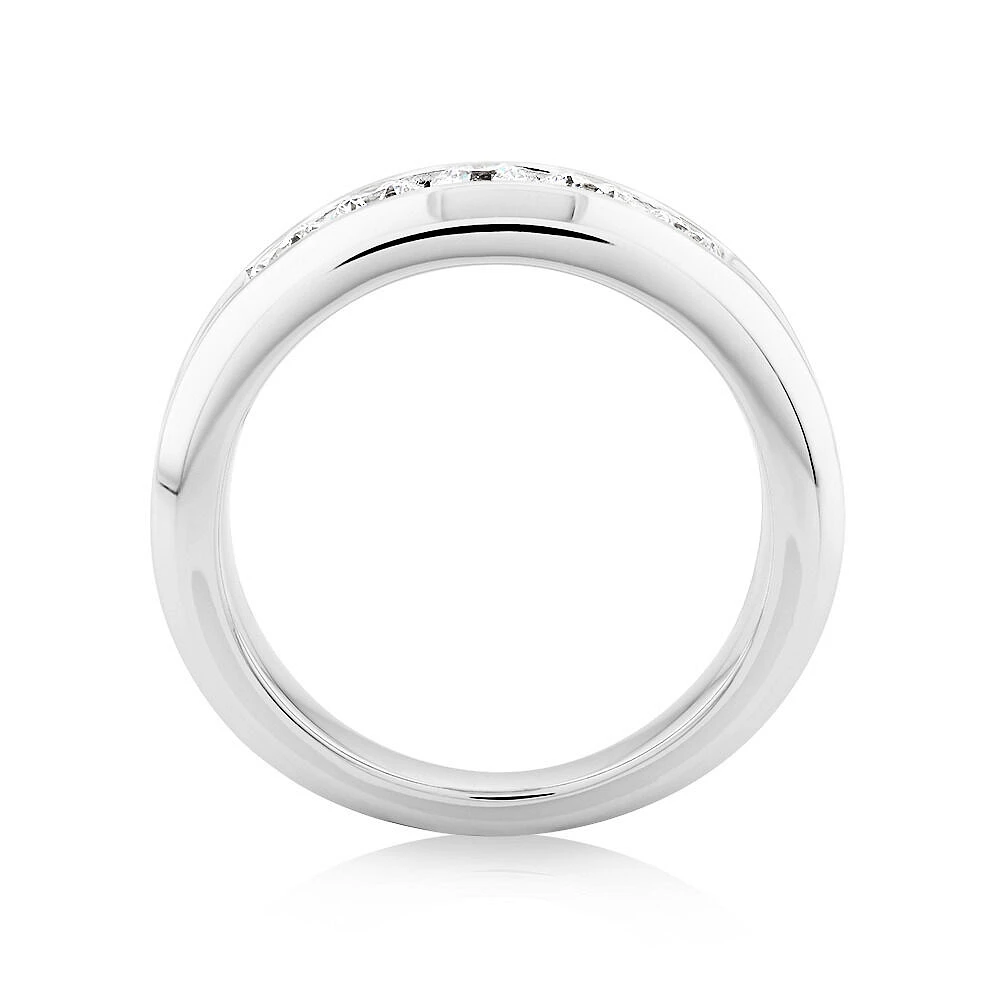 Wedding Band with .90TW of Laboratory-Grown Diamonds in 14kt White Gold