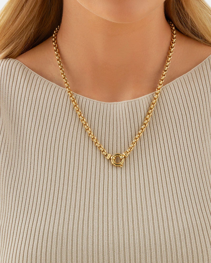 50cm (20") 3mm-3.5mm Width Hollow Belcher Chain in 10kt Yellow Gold