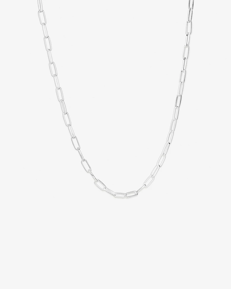 46cm (18.1”) 5.5mm-6mm Width Paperclip Chain in Sterling Silver