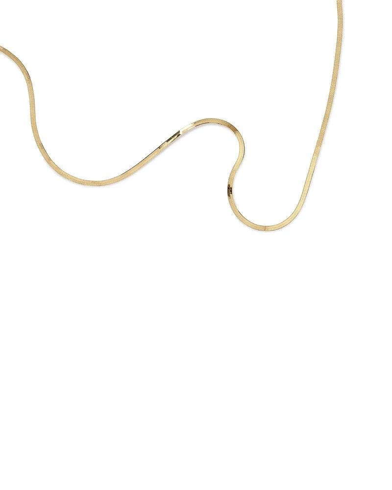 45cm (18”) 2mm-2.5mm Width Herringbone Chain in 10kt Yellow Gold