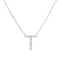 A' Initial necklace with 0.10 Carat TW of Diamonds in 10kt White Gold