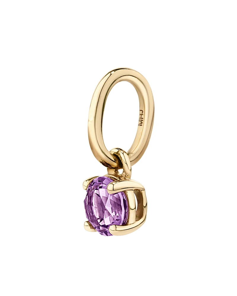 Pendentif en Or Jaune 10kt avec Améthyste Violette Ronde