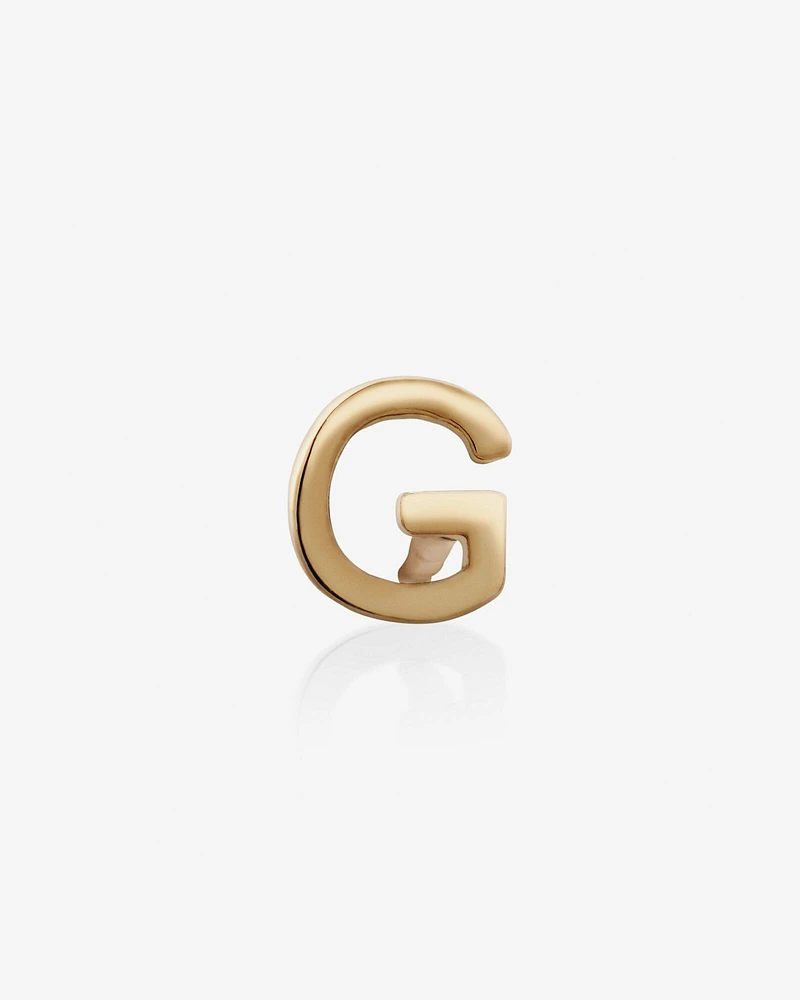 G Initial Single Stud Earring in 10kt Yellow Gold