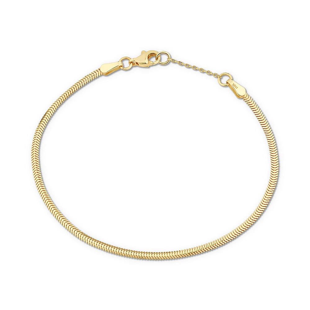 19cm (7.5") 2mm-2.5mm Width Snake Chain Bracelet in 10kt Yellow Gold