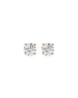 1,00 Carat TW Boucles d'oreilles puces solitaires en or blanc 18kt