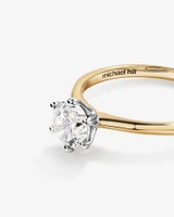 Bague de fiançailles solitaire Michael Hill avec un diamant TW de 1 carat avec le code d'origine De Beers en or jaune et blanc 18 carats