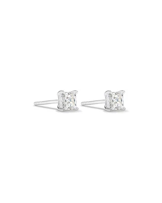 Stud Earrings with Cubic Zirconia in Sterling Silver