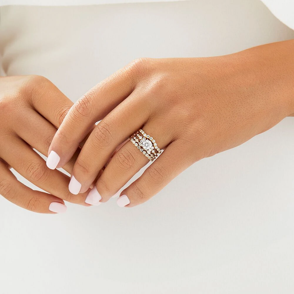 Scatter Ring with 0.83 Carat TW of Diamonds in 14kt Yellow Gold