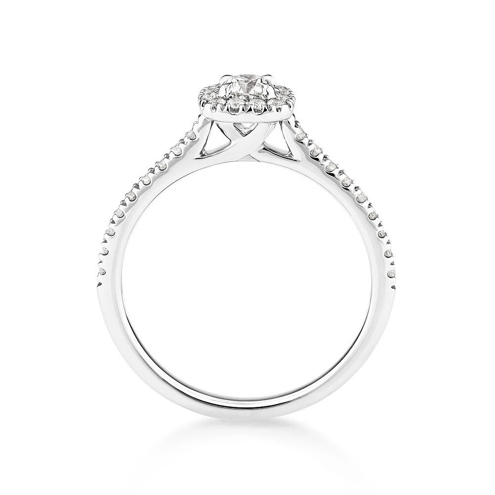 Engagement Ring with 1/2 Carat TW of Diamonds in 14kt White Gold