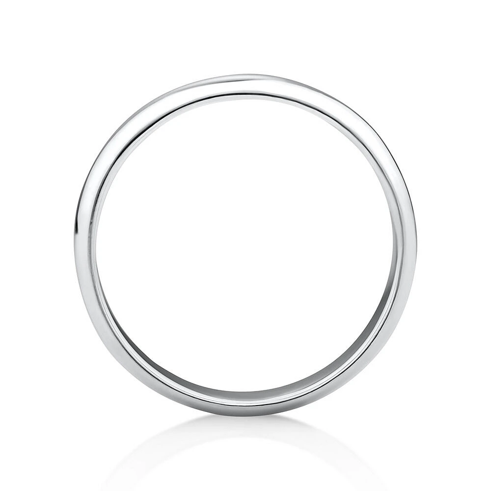 5mm Half Round Wedding Band Sterling Silver