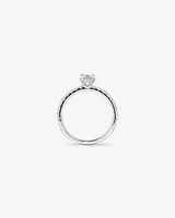 1.00 Oval TW Oval Cut Diamond Solitaire Pave Hidden Halo Engagement Ring in Platinum