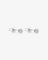 Round Diamond Cluster Stud Earrings in 10kt White Gold