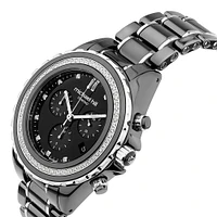 Chronograph Watch with 0.50 Carat TW of Diamonds in Black Ceramic & Gold Tone Stainless Steel