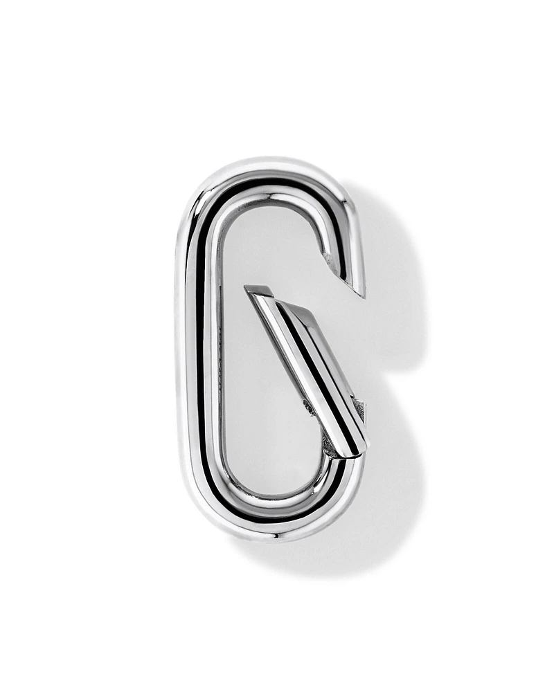 Polished Paperclip Pendant Connector in Sterling Silver