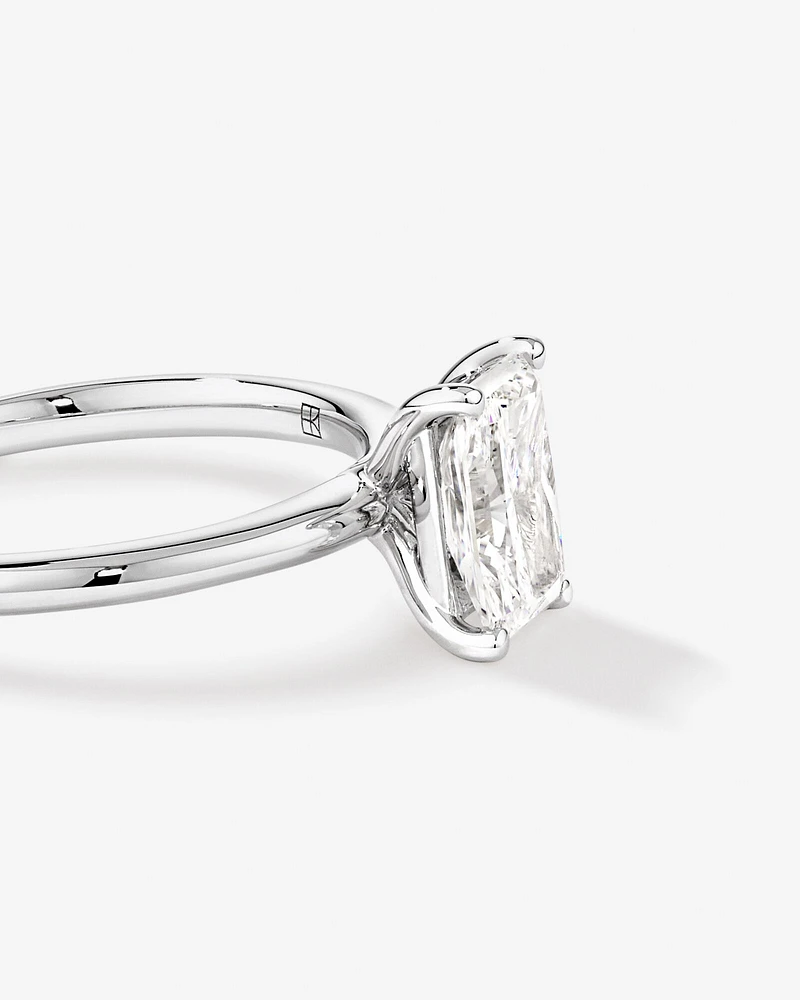 1.25 Carat TW Radiant Laboratory-Grown Diamond Solitaire Engagement Ring in 14kt White Gold