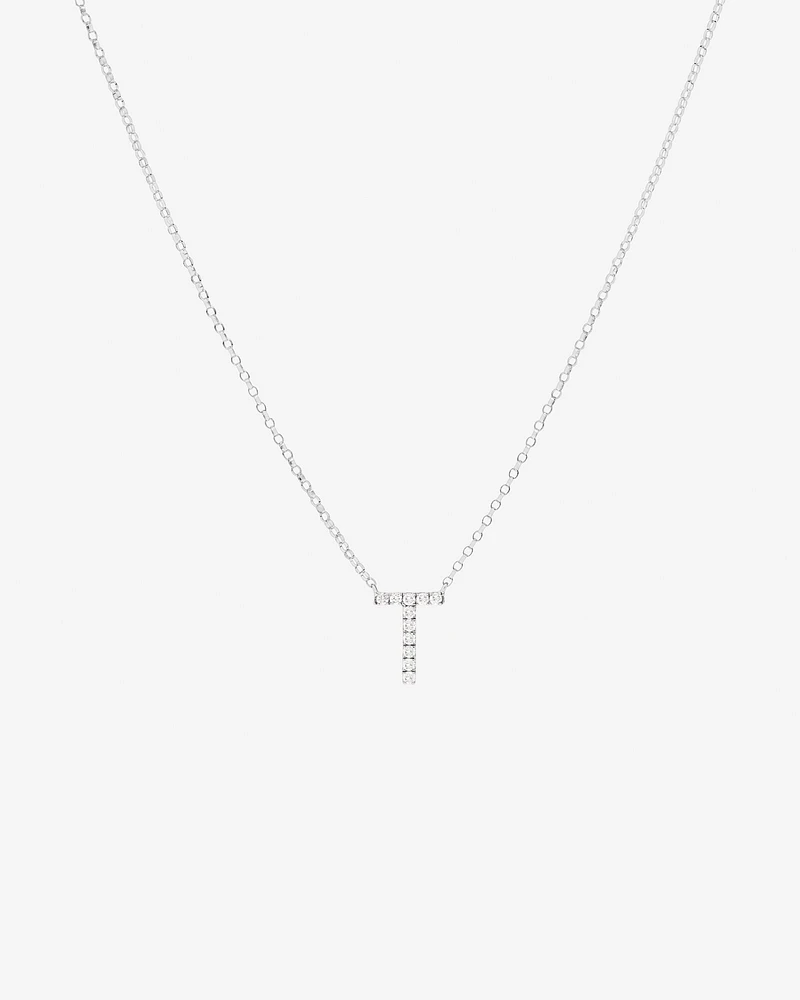 A' Initial necklace with 0.10 Carat TW of Diamonds in 10kt White Gold