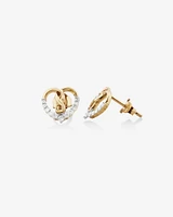 Heart Infinity Earrings With 0.20 Carat TW Of Diamonds In 10kt Yellow Gold