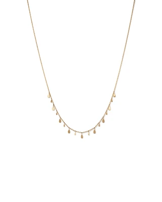 Multi Pear Station Necklace in 10kt Yellow Gold