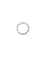 Pear Shaped Cubic Zirconia Bezel Set Eternity Ring Sterling Silver