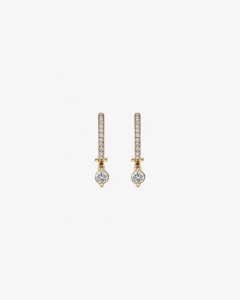 Boucles d'oreilles à goutte unique avec 0,37 carat TW de diamants en or jaune 18 kt