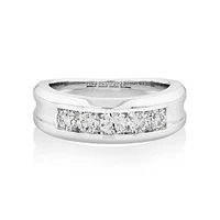 Wedding Band with .90TW of Laboratory-Grown Diamonds in 14kt White Gold