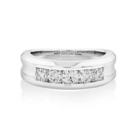 Wedding Band with .90TW of Laboratory-Grown Diamonds in 14kt White Gold