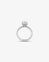 2.00 Carat TW Round Brilliant Laboratory-Grown Diamond Solitaire Side Accent Engagement Ring in 14kt White Gold