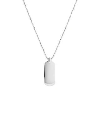 Collier de 55 cm avec pendentif plaque d'identité en argent sterling