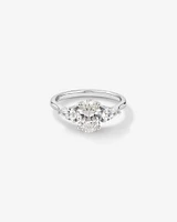 1.65 Carat TW Three Stone Oval and Pear Shaped Laboratory-Grown Diamond Engagement Ring in 14kt White Gold