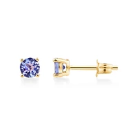 Stud Earrings with Tanzanite in 10kt Yellow Gold