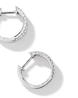 1.00 Carat TW Diamond Dot Dash Huggie Earrings in 14kt White Gold