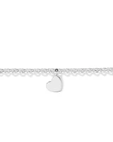 Heart Charm Belcher Bracelet in Sterling Silver