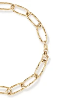 Diamond Cut Oval Twist Link Bracelet in 10kt Yellow Gold