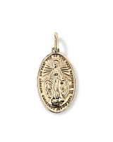 Oval St Madonna Pendant in 10kt Yellow Gold