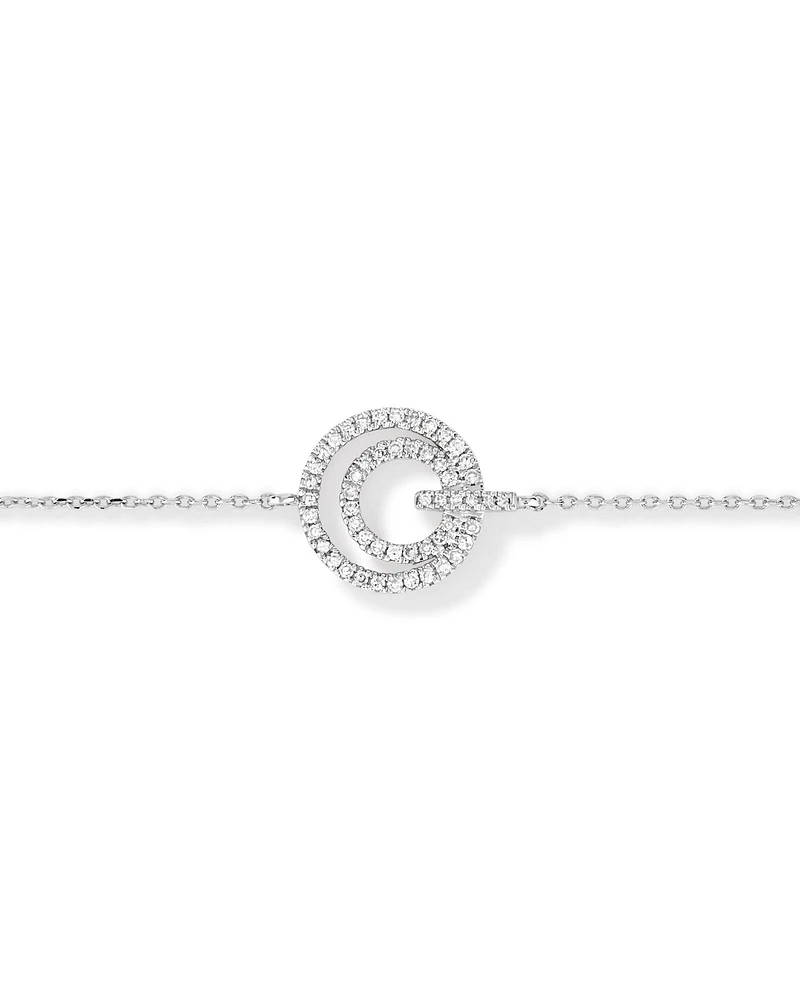 Bracelet double cercle en diamant en argent sterling