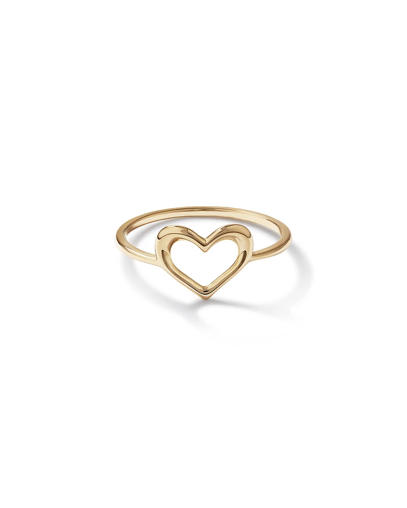 Open Heart Ring in 10kt Yellow Gold