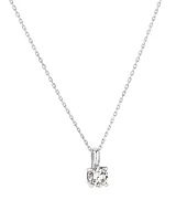 0.38 Carat TW Laboratory-Grown Diamond Solitaire Pendant Necklace in 10kt White Gold