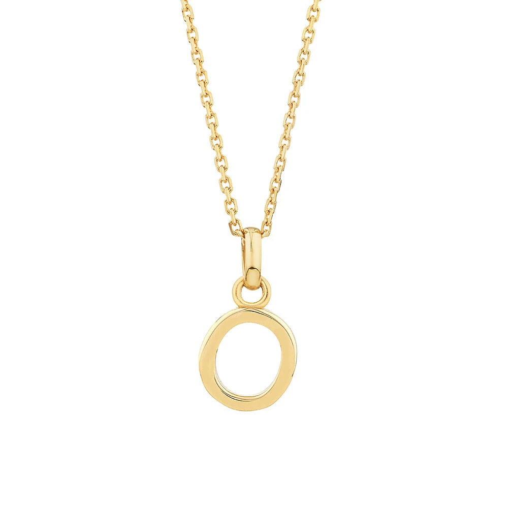 "H" Initial Pendant with Chain in 10kt Yellow Gold