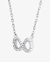 Infinity Necklace with Diamonds in Sterling Silver